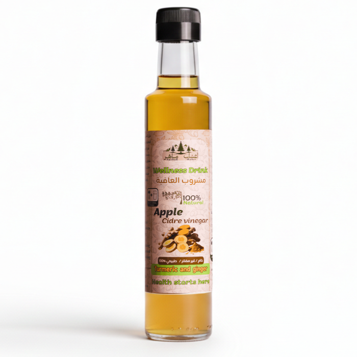 خل التفاح بالكركم والزنجبيل